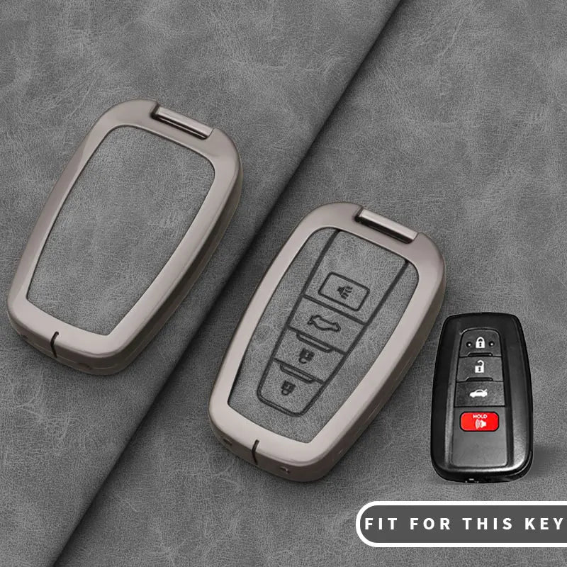 Leather Remote Key Chain Ring Case Cover Shell Protect For Toyota CHR Camry Corolla RAV4 detail view