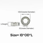 Miniature Deep Groove Carbon Steel Bearing 2mm-12mm Bore Metal Sealed additional angle