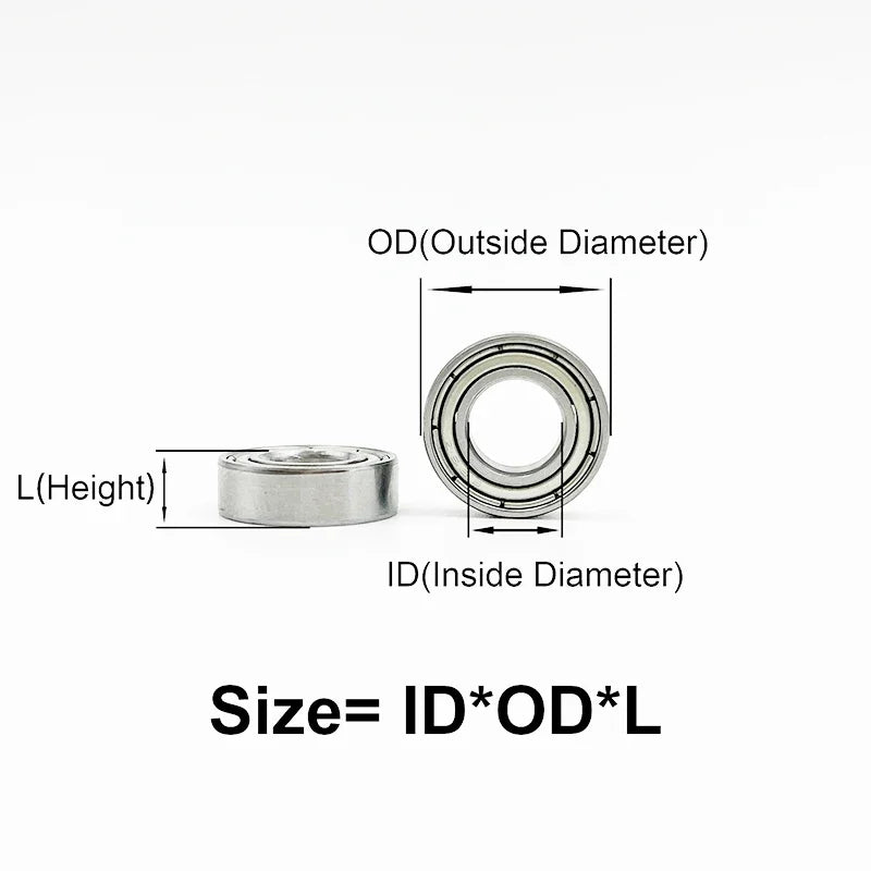 Miniature Deep Groove Carbon Steel Bearing 2mm-12mm Bore Metal Sealed additional angle