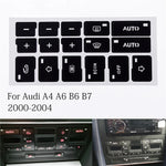 1 Pcs 16-Key AC Climate Control Button Repair Sticker Decal for Audi A4 B6 B7 2000-2004 | Climate Co