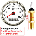 3000RPM Tachometer 85mm with Sensor | Diesel Engine Marine Boat Car RPM Gauge Hour additional angle