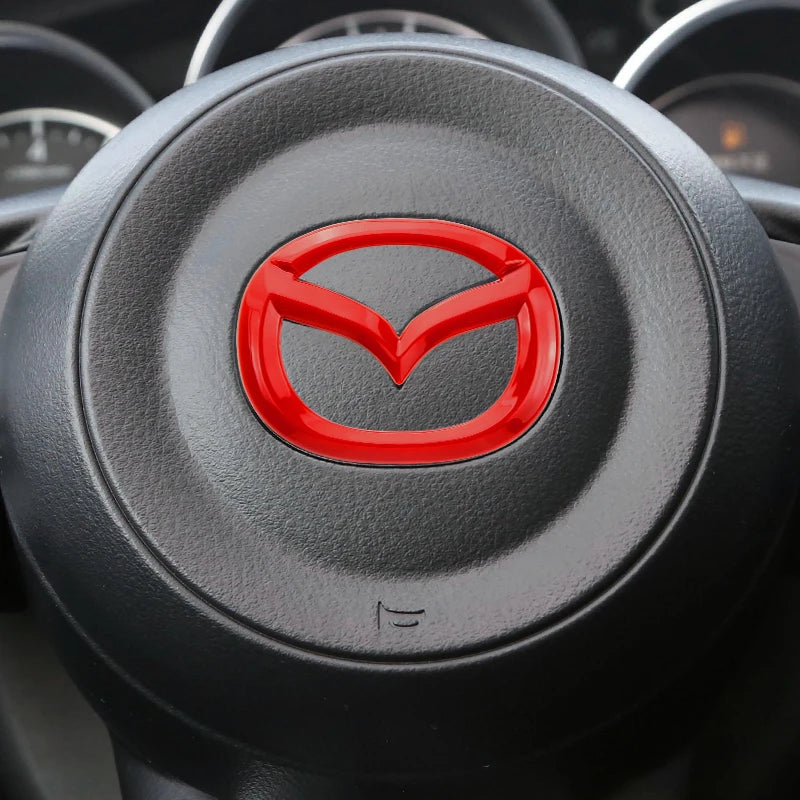 Mazda Steering Wheel Center Sticker – ABS Emblem for CX-4, CX-5, Atenza, Axela