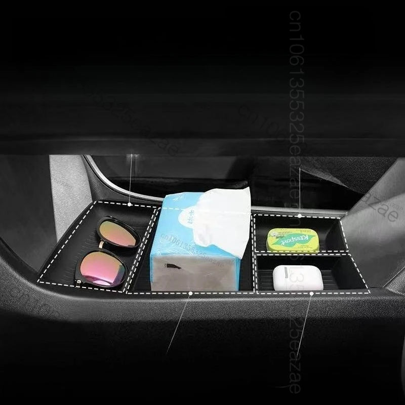 Car Storage Box for MG ES5 S5 EV 2024 2025 2026 Armrest Storage Box Center Console Lower Storage Tray Car Accessories Organizer