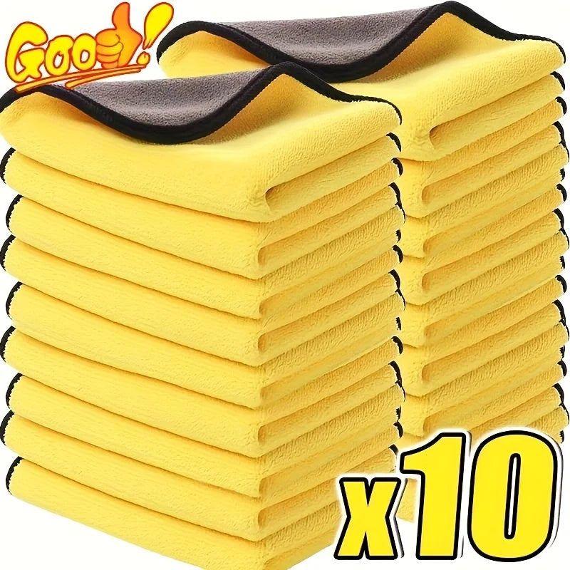 3/5/10Pcs Car Wash Microfiber Towel | High Absorbency Car Cleaning Drying Cloth