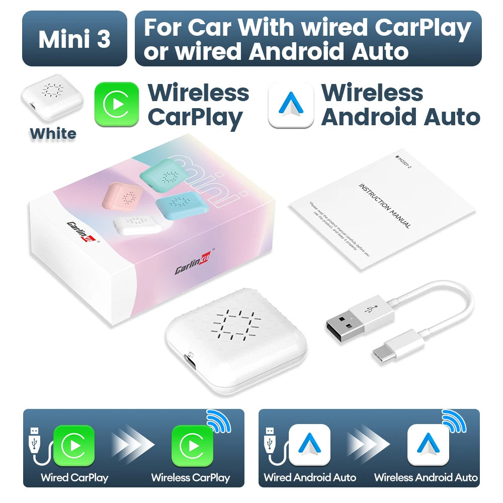 Mini Ultra CarlinKit 5.0 Wired To Wireless Adapter Wireless Android Auto Wireless Car alternate view