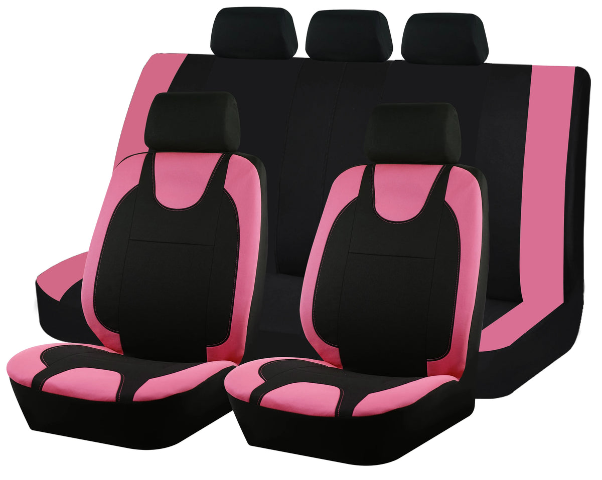 Universal Breathable Polyester Fabric Seat Covers Full Set Fit For Most Car SUV Truck alternate view