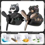 Rotating Propeller Plane Pilot Bear Car Air Freshener | Ocean Scent Vent Clip Decoration detail view