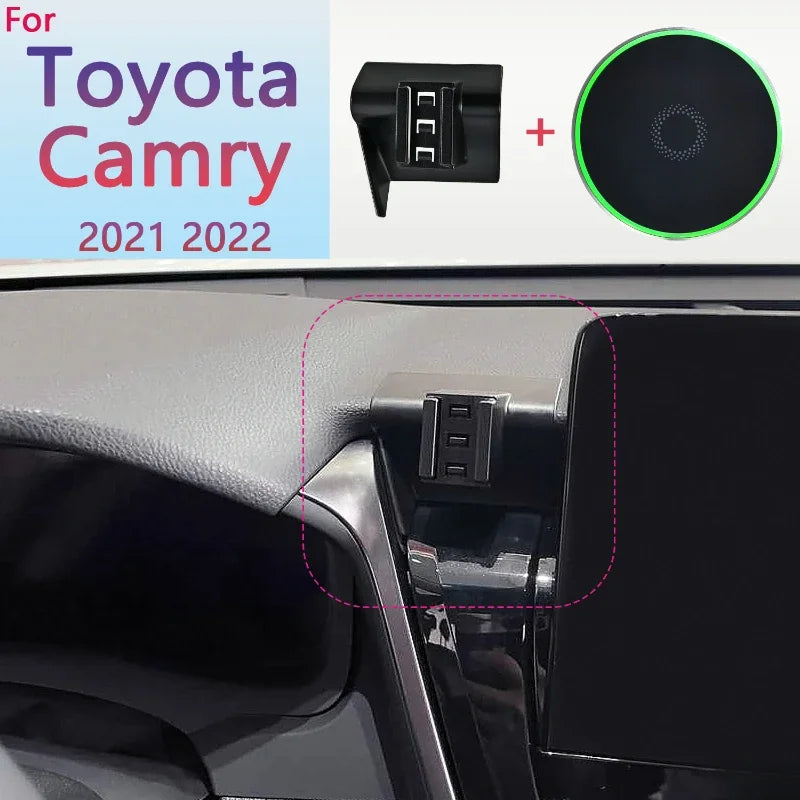 Magnetic Car Phone Holder For Toyota Camry MK8 2021 2022 15W Wireless Charging Phone Stand MagSafe Base Car Accessories