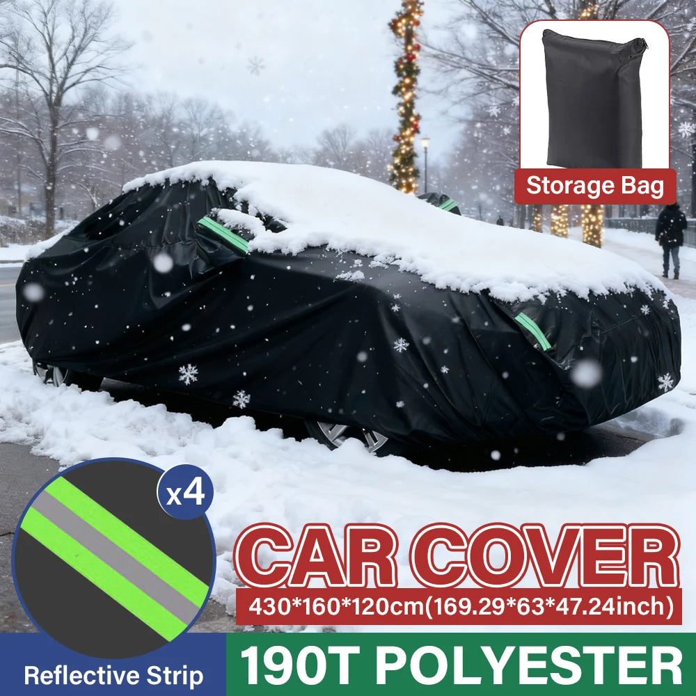 190T Thermal SUV Car Cover | Winter Snow & Frost Protection, Side Zipper, Universal Fit