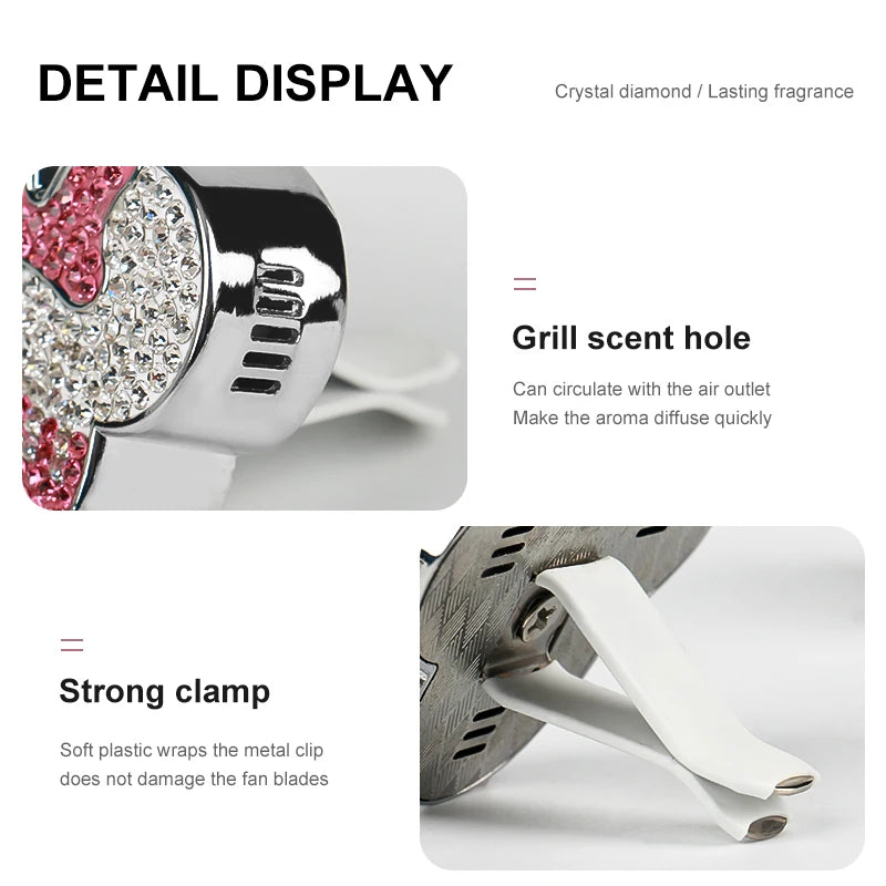 Diamond Car Air Outlet Aromatherapy Clip for Mini Cooper Air Vent Freshener Clip Scent Aroma Auto Interior Accessories