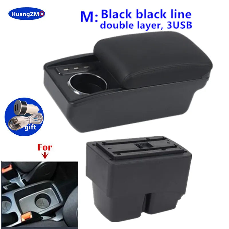 For Ford Fiesta Armrest Box For Ford Fiesta MK7 Car Armrest 2009-2017 Storage Box Interior Dedicated Retrofit Car Accessories