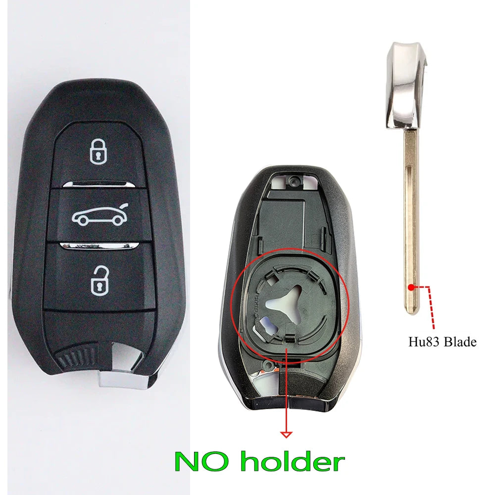 3 4 BT Car Key Fob Case Shell Housing for Peugeot 308 408 508 2008 3008 4008 5008 for Ci detail view