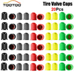 Universal Tire Valve Caps with Rubber Seal | 20 Pack Dust Covers for Cars, Trucks, SUVs, Bikes