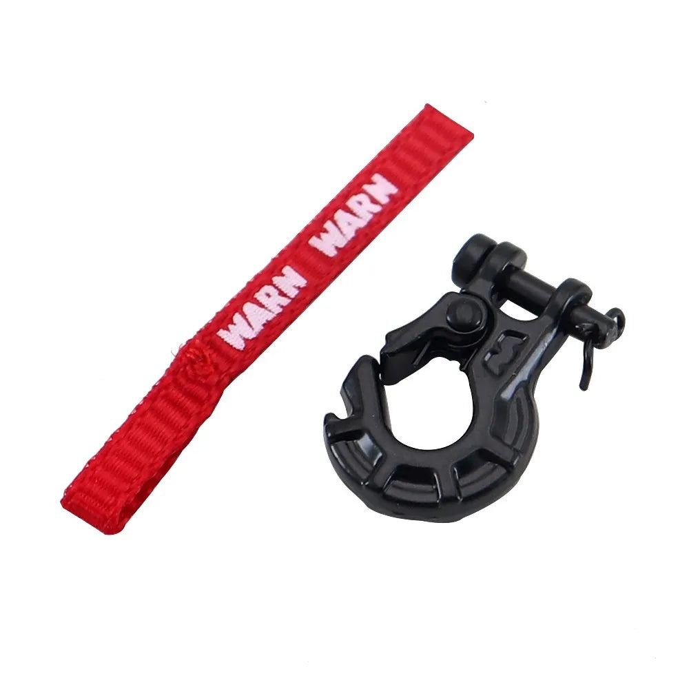 Rc Car Winch Hook With Winch Pull Strap Tags Decoration For 1/10 Rc Crawler Car Axial close-up view