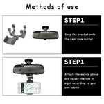 360 Rearview Mirror Car Phone Holder Mount Black additional angle
