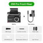 DDPAI 4K Dash Cam Z50 Pro 5GHz Wi-Fi GPS ADAS Night Vision 4G Connectivity Car DVR 24H Parking Support Front and Rear Cam