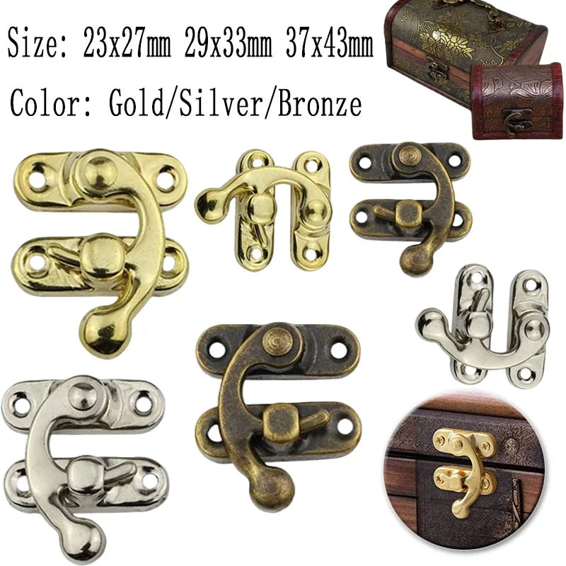 4pcs Box Toggle Latch Hasp Hook Lock Closure for Wooden Jewelry Chest Gift Wine Case Leather Bag Han
