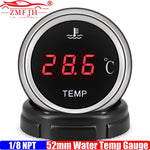 Red LED Water Temperature Gauge 52mm | 0-120℃ Temp Sensor with Flashing Alarm