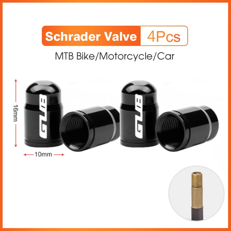 2pcs GUB Aluminum CNC Bicycle Tire Valve Cap MTB Road Bike Tube Tyre Gas Nozzle Cover lifestyle view