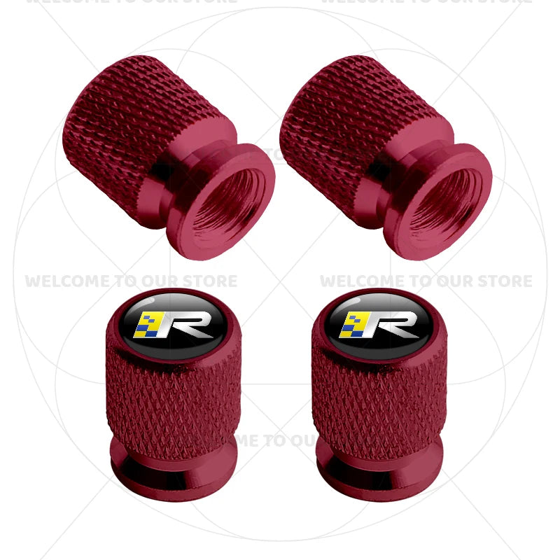 For Volvo R Design Emblem Aluminum Tire Valve Caps | 4-Pack Dust Covers alternate view