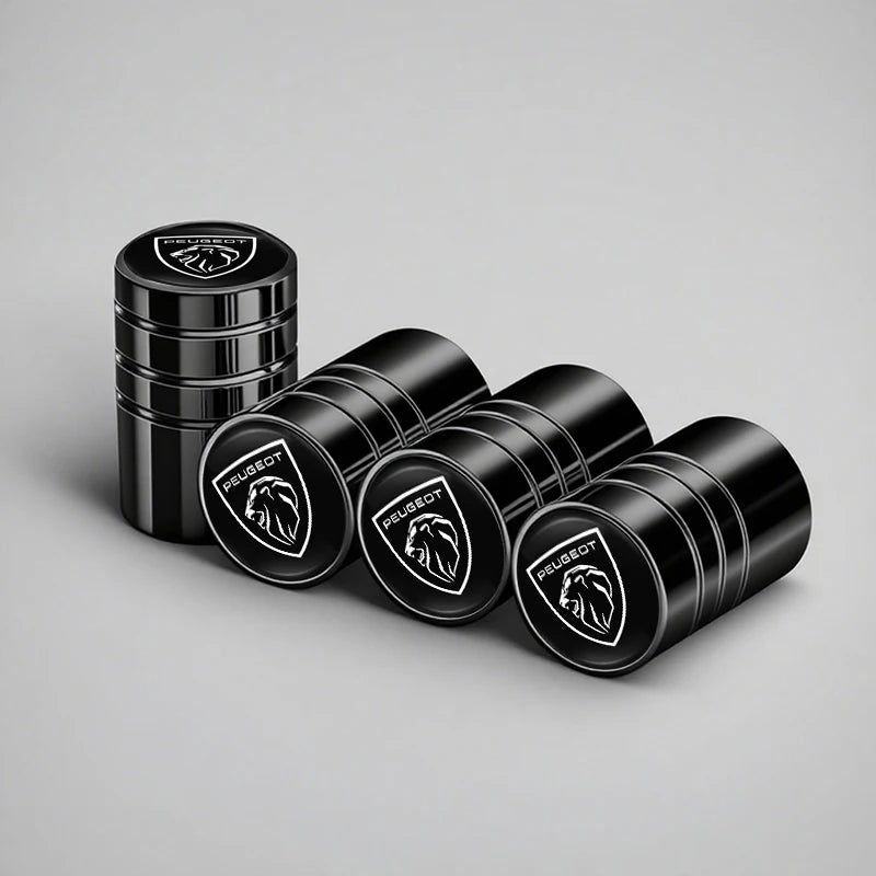4Pcs Peugeot Logo Car Tyre Valve Caps | Aluminum Alloy Wheel Accessories for Peugeot lifestyle view