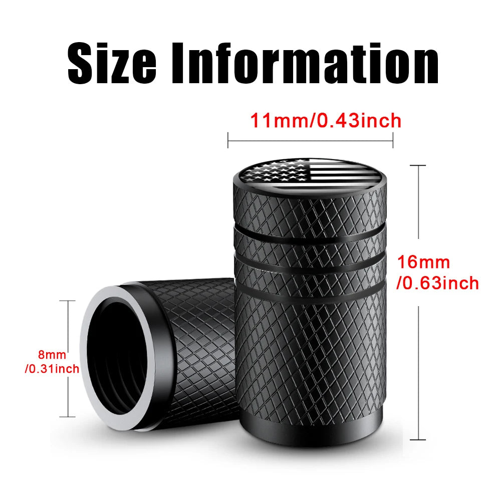 American Flag Tire Valve Caps | Aluminum Dustproof Stem Caps for Cars Trucks Motorcyc alternate view