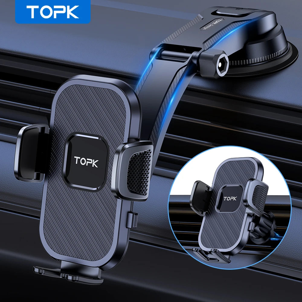 TOPK Car Phone Holder | Universal Air Vent and Dashboard Mount