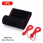 Steering Wheel Cover 38cm Braided Suede Leather Anti Slip additional angle