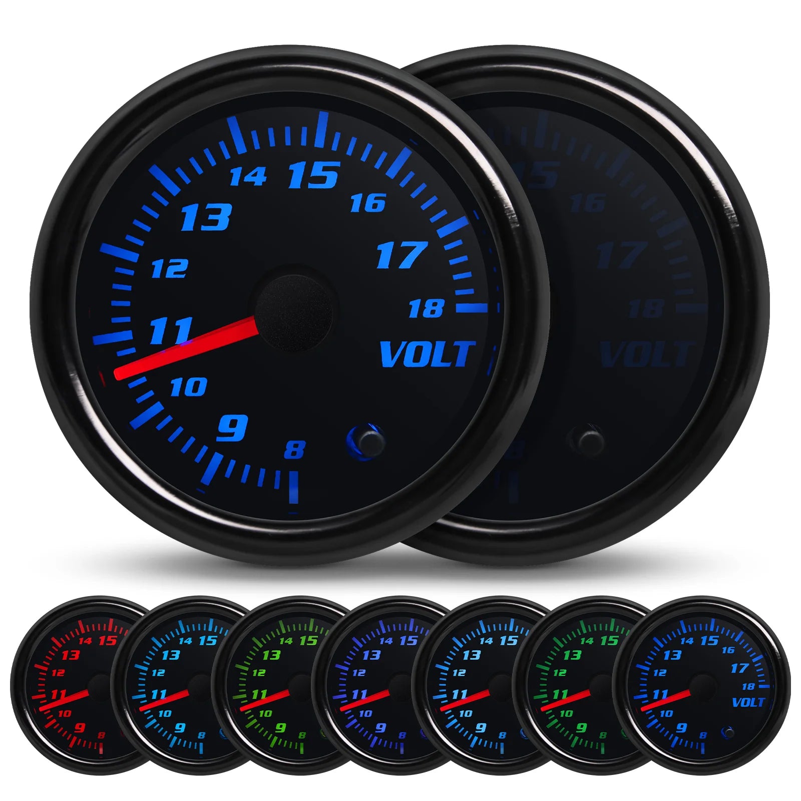 2'' 52mm 7 Color Car Gauge Set | Multi-Function 12V Gauge with Digital and Analog Dis lifestyle view