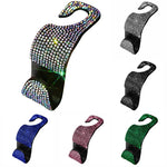 Rhinestone Car Seat Back Hook Bling Diamond Hanger Auto Back Universal Headrest Mou additional angle