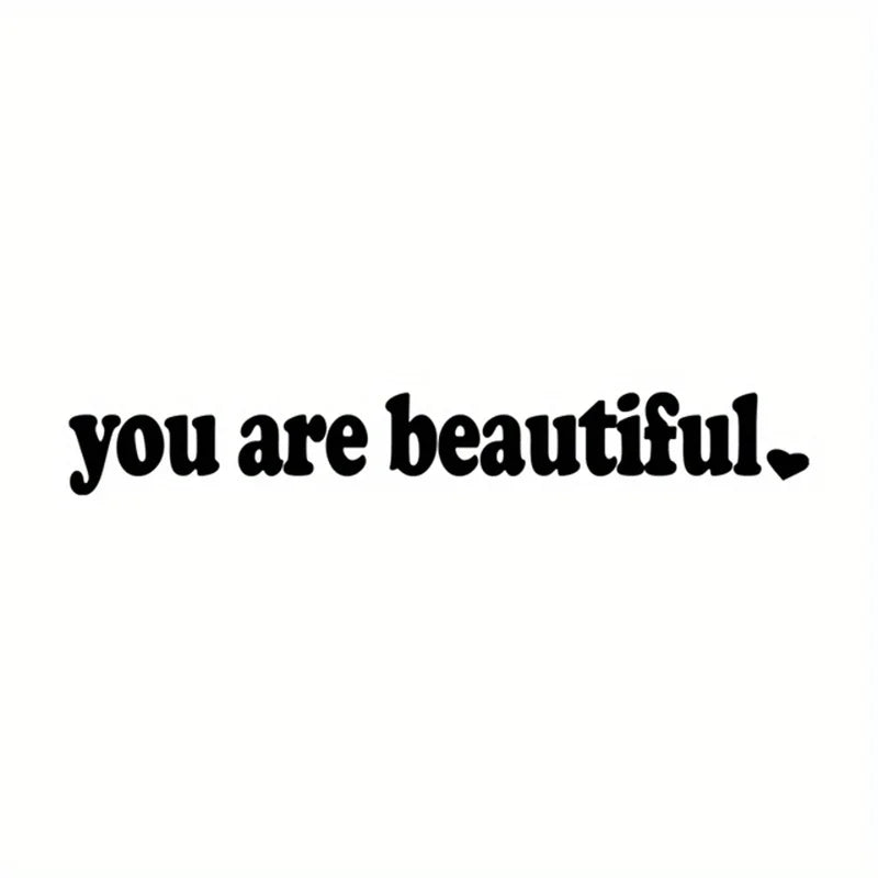 Car Rear View Mirror Vinyl Sticker Decal Boost Your Self-Care Motivational Quotes Decal detail view