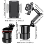 Car Cup Holder Mount Expander with Car Cell Phone Holder 2 in 1 Multifunctional Car additional angle