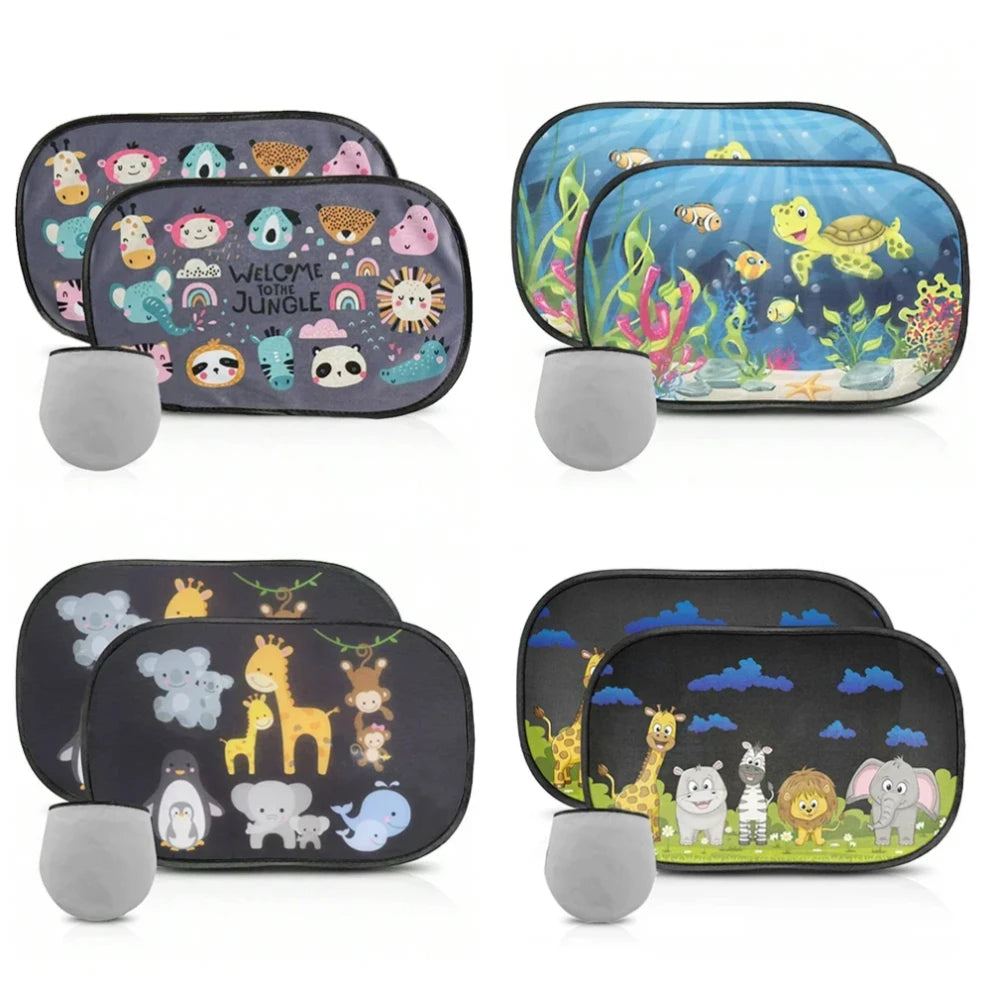 2PCS Car Sun Shade Side Window Curtain | Universal Static Adsorption Sunshade Cover
