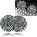 2pcs Imitation Diamond Bling Car Cup Holder Coasters
