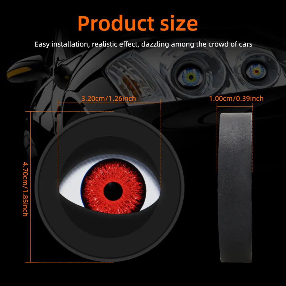 2pc Dynamic LED Car Headlights Devil Eye LED Car Light Headlight Assembly Modified additional angle