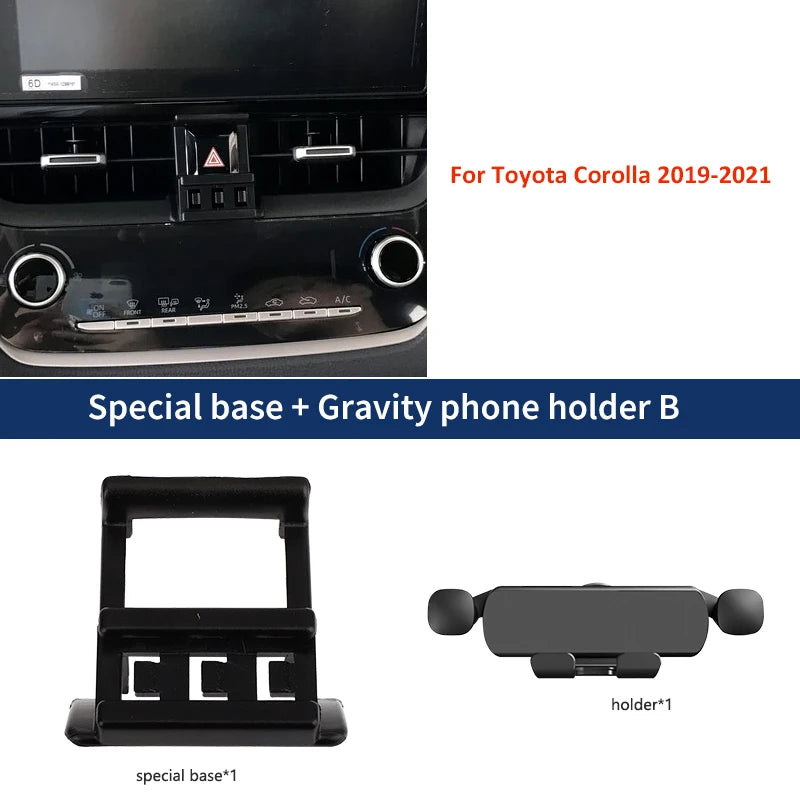 Car Mobile Phone Holder For Toyota Corolla MK12 2019-2021 Mounts Wireless Charging Dedicated Fixed Base Accessories