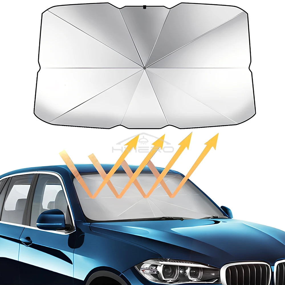 Multi Purpose Convenient Foldable Car Windshield Sunshades Interior Protechor Accessor close-up view