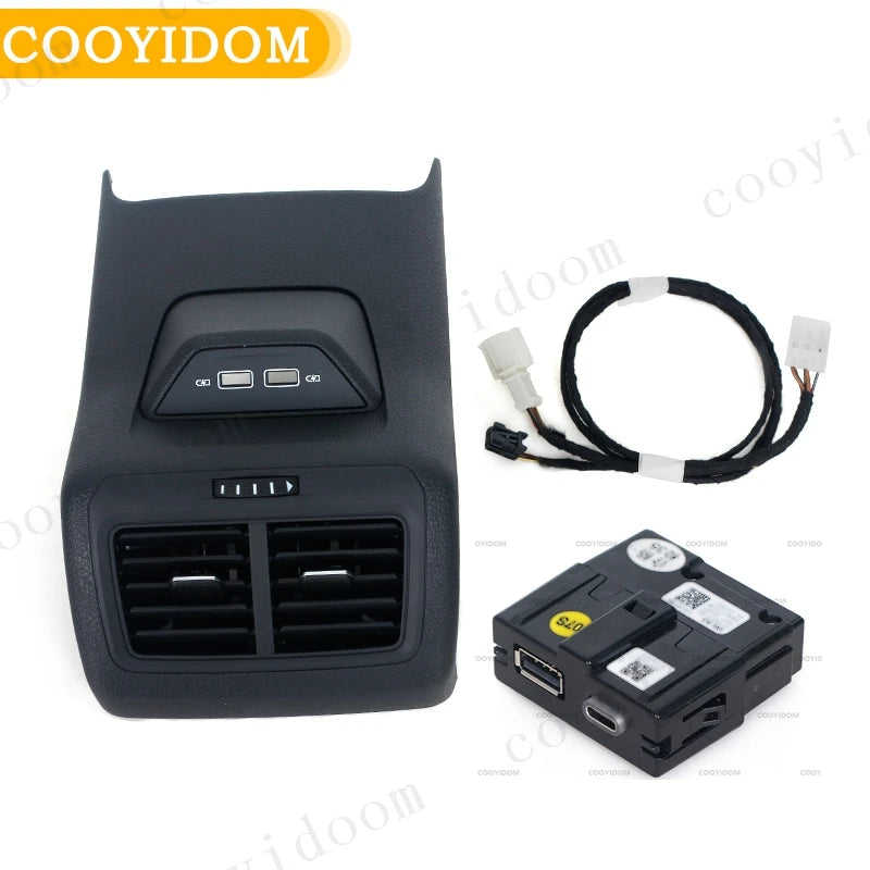 Rear Trim Frame A/C Air Vent Outlet Center Armrest With USB C Type-C For VW Golf 7 MK7 2013 2014 201