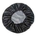 Universal Spare Tire PVC Leather Cover 14" 15" 16" 17" Inch | Black Spare Wheel Tire C close-up view
