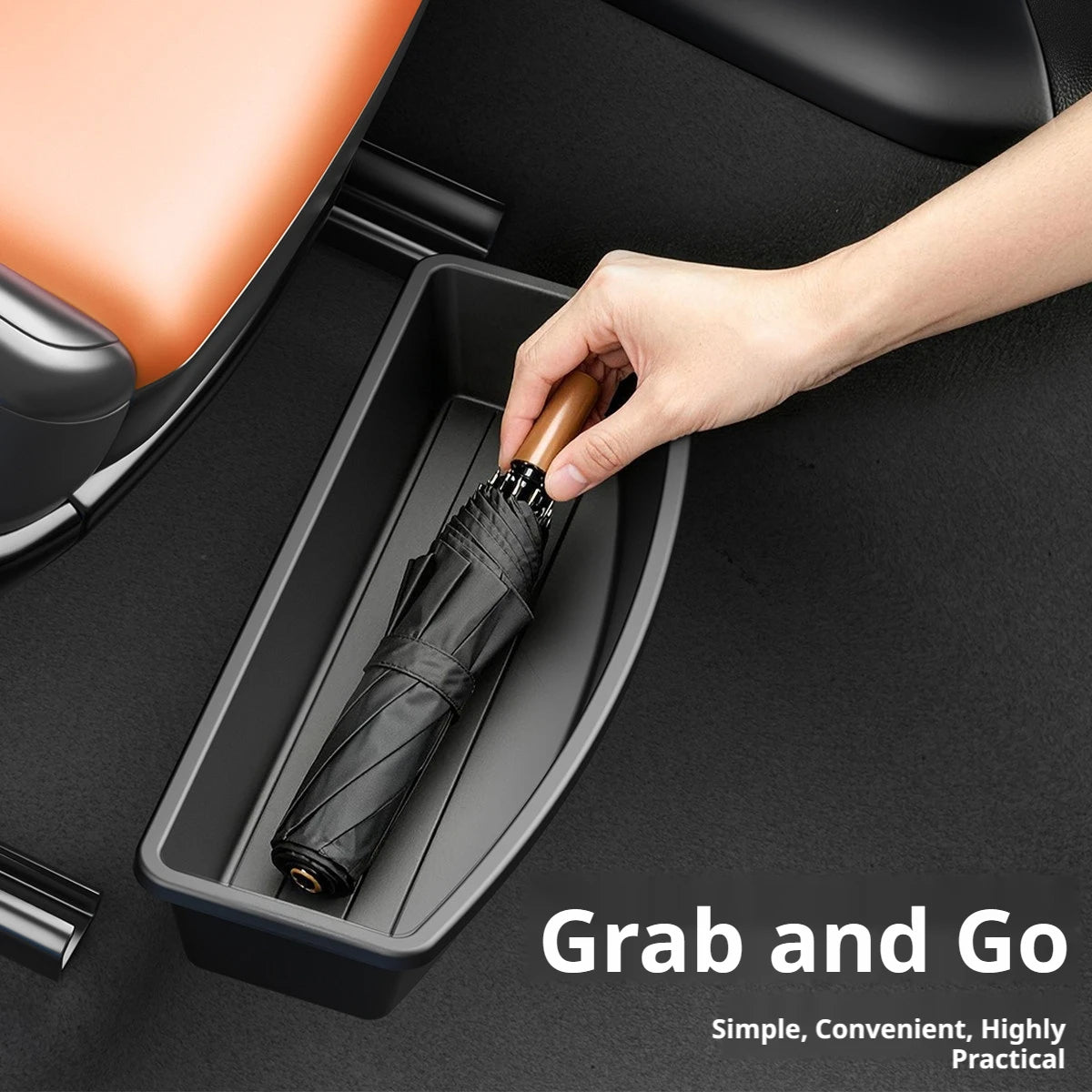 Under Seat Storage Box Universal Car Seat Organizer close-up view