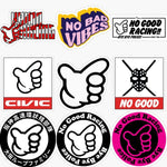 PVC No Good Classic Hand Creative Stickers for Car Motorcycle Truck Laptop Window Off-road Racing He