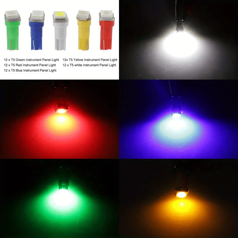 70pcs T5 T10 5050-SMD LED Speedometer Instrument Gauge Cluster Dash Light Bulbs lifestyle view