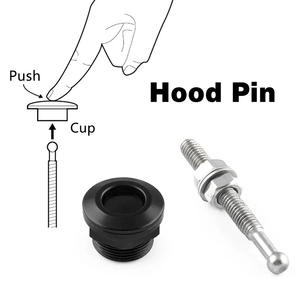 4Pcs Universal 22mm Car Push Button Bonnet Hood Pin Lock Clip Kit Quick Release Latch Engine Bonnets Auto Accessories HL-1001
