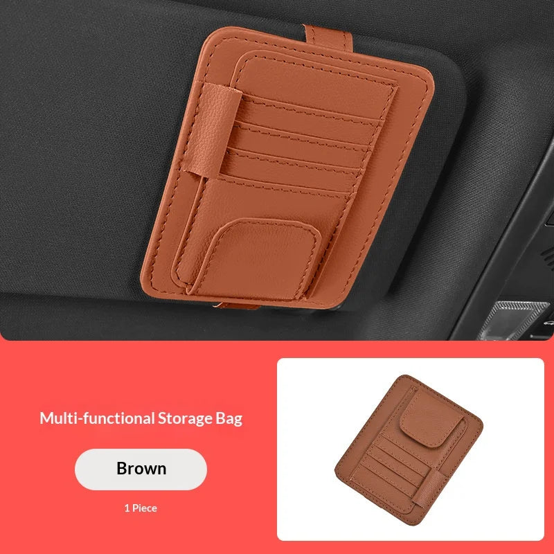 Car Sun Visor Organizer Storage Bag | Sunglasses Card Ticket Clip