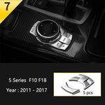 For BMW 5 Series F10 F11 520i Carbon Fiber Central Armrest Box Cover Storage Box Gear Position Panel Decoration Cover Auto Parts