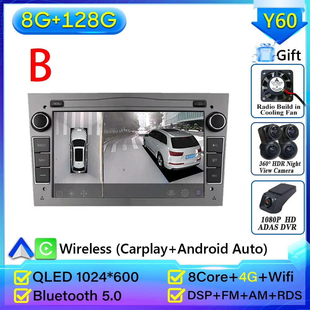 Car Radio Android Auto For Opel Corsa C D Vivaro Astra H J Vectra Antara Zafira Meriv alternate view