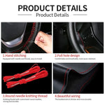 Genuine Leather Steering Wheel Cover For Car Braiding Steering Wheel Protector Covers lifestyle view