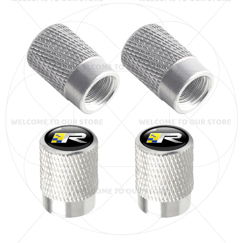 For Volvo R Design Emblem Aluminum Tire Valve Caps | 4-Pack Dust Covers alternate view