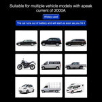 Car Jump Starter Automobile Battery Booster Power Pack Car Repair Tools Emergency Clip 8000mAh Tire Inflation Pump 2000A or SUV RV Truck Trailer Motorcycle Universal Auto Accessories