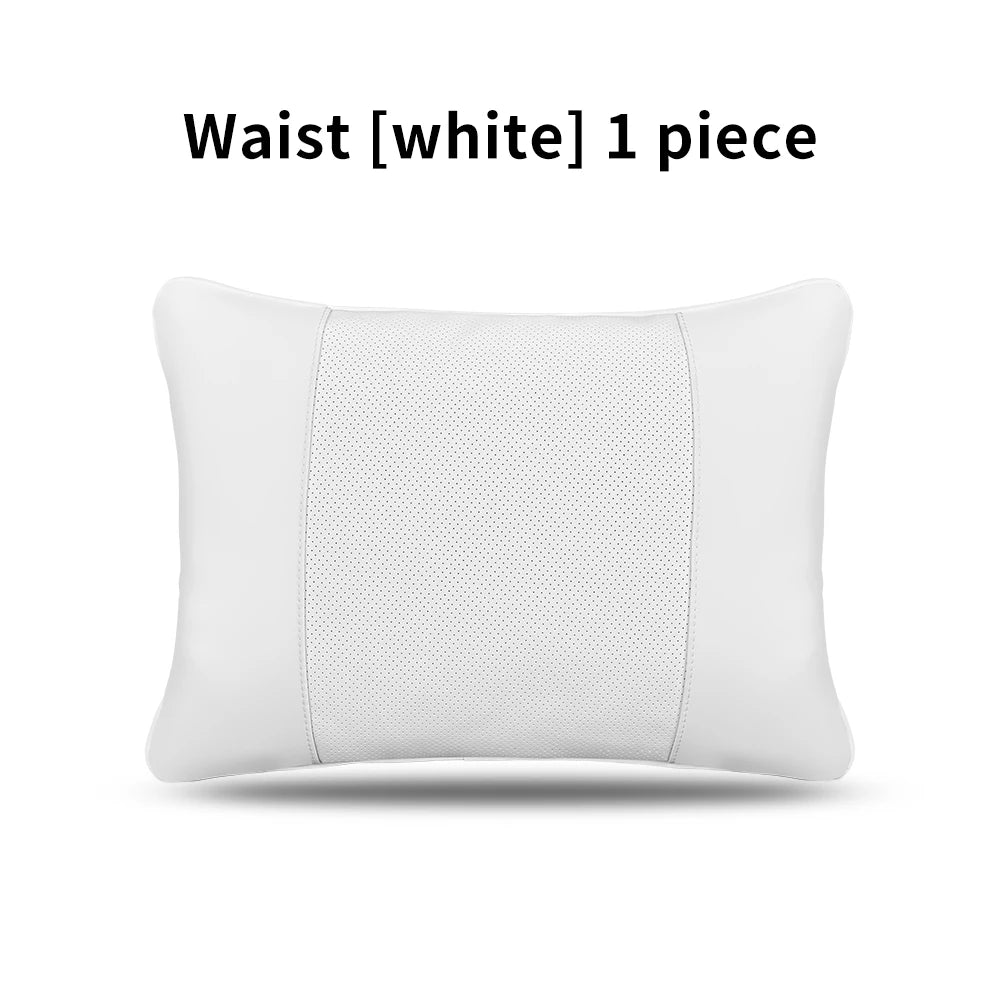 Tesla Model 3/Y Juniper Neck Pillow | Nappa Leather Memory Foam Headrest close-up view